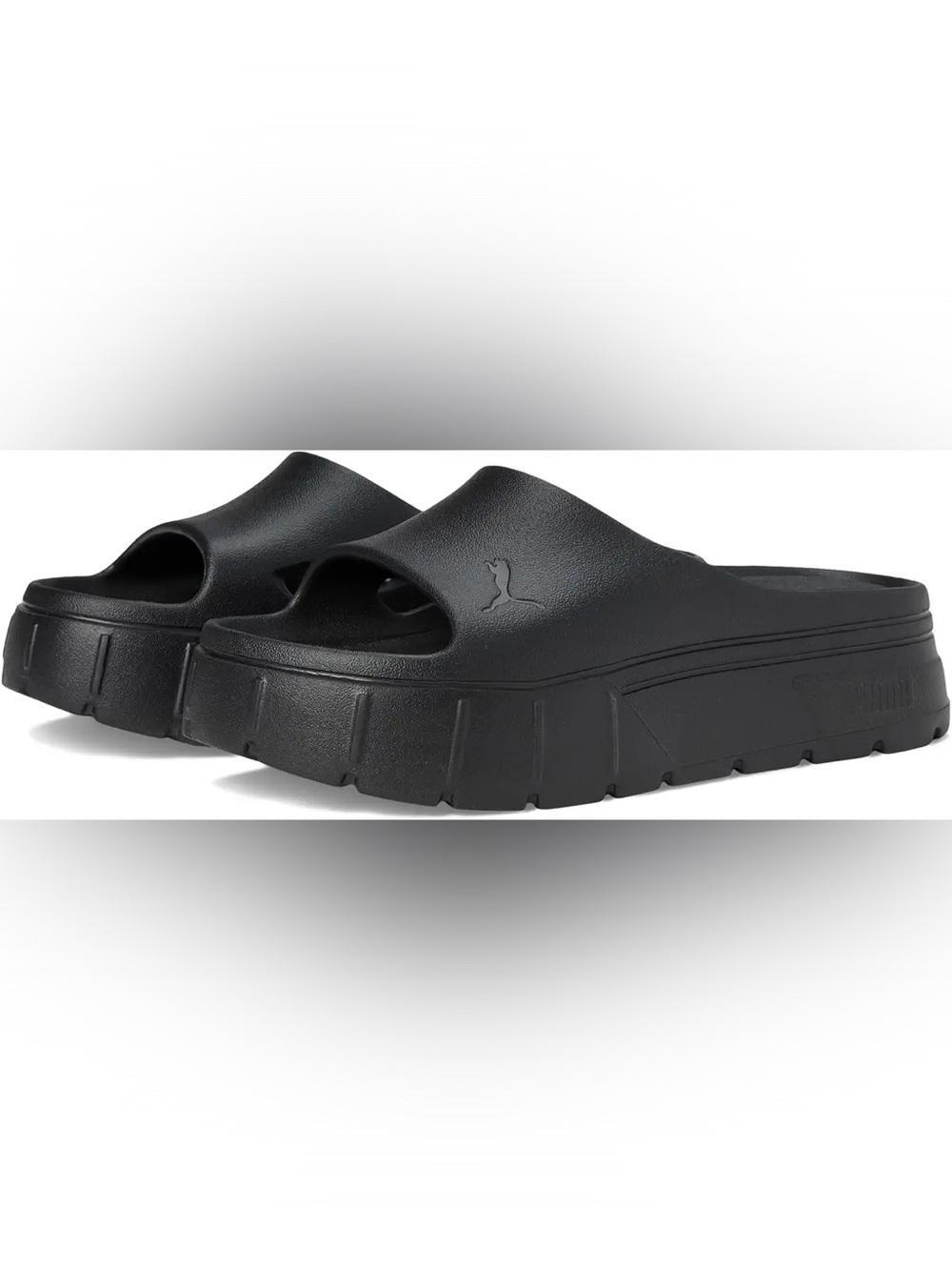Puma Mayze Stack Injex Black Platform Slide Sandals